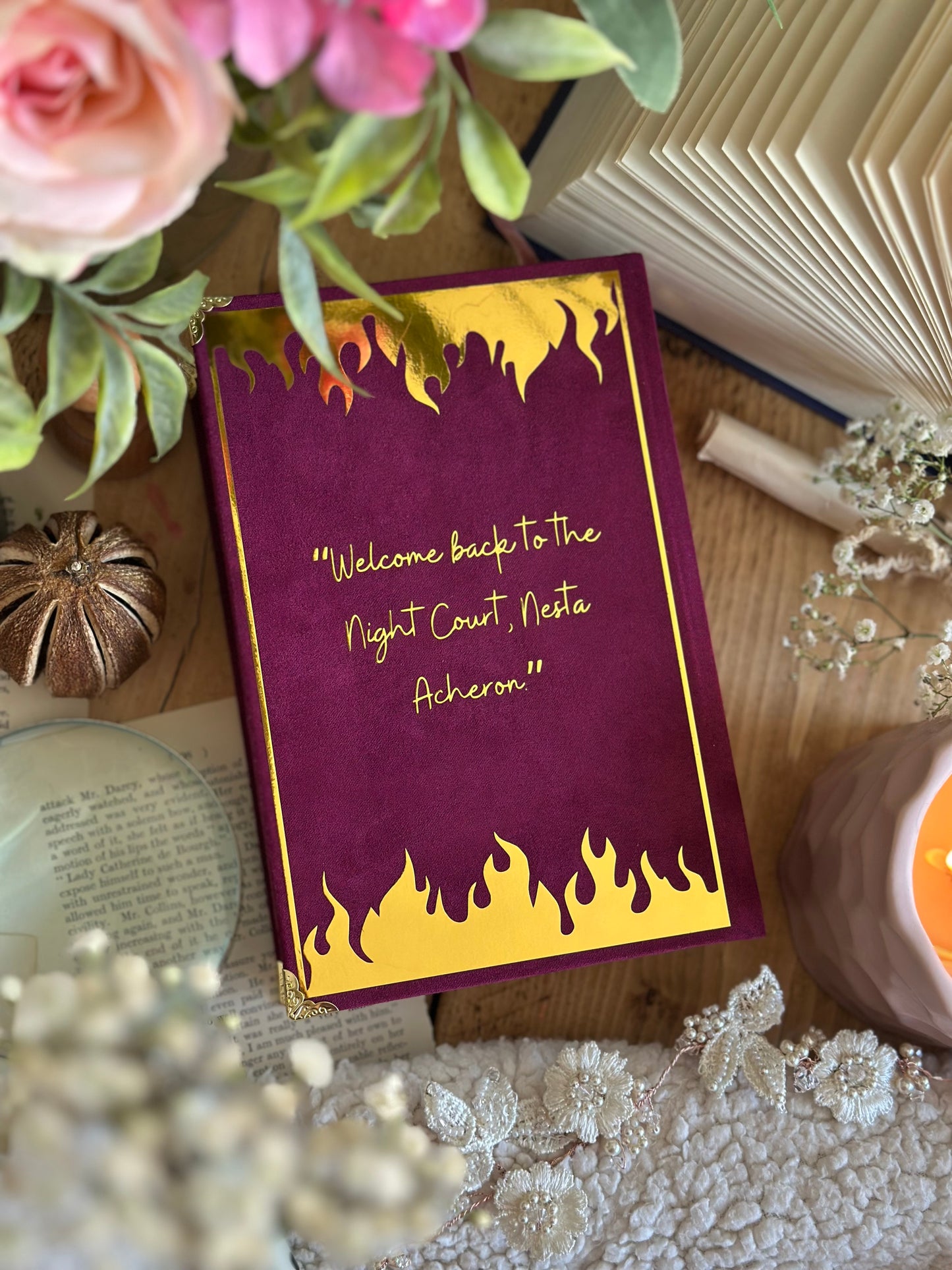 A Court of Thorns & Roses by Sarah J. Maas - The Elaine Edition | Pink Ombré, ACOTAR, Handmade, Rebind, Special Edition