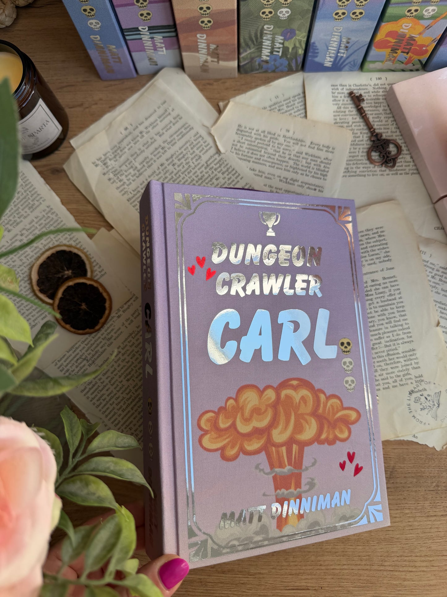 Dungeon Crawler Carl series by Matt Dinniman - The Royal Court of Princess Donut PURPLE editions - custom book rebinds, special editions