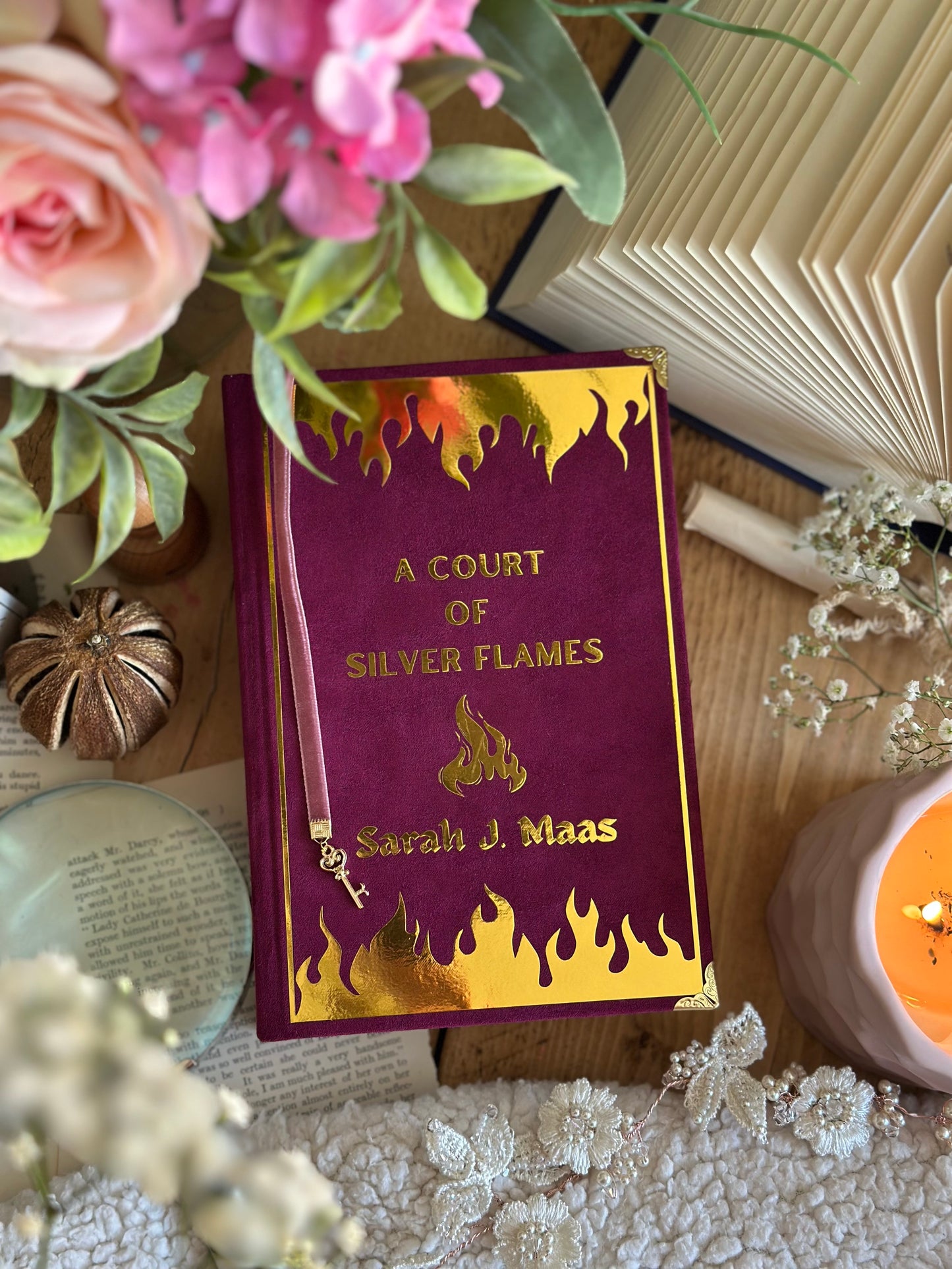 A Court of Thorns & Roses by Sarah J. Maas - The Elaine Edition | Pink Ombré, ACOTAR, Handmade, Rebind, Special Edition