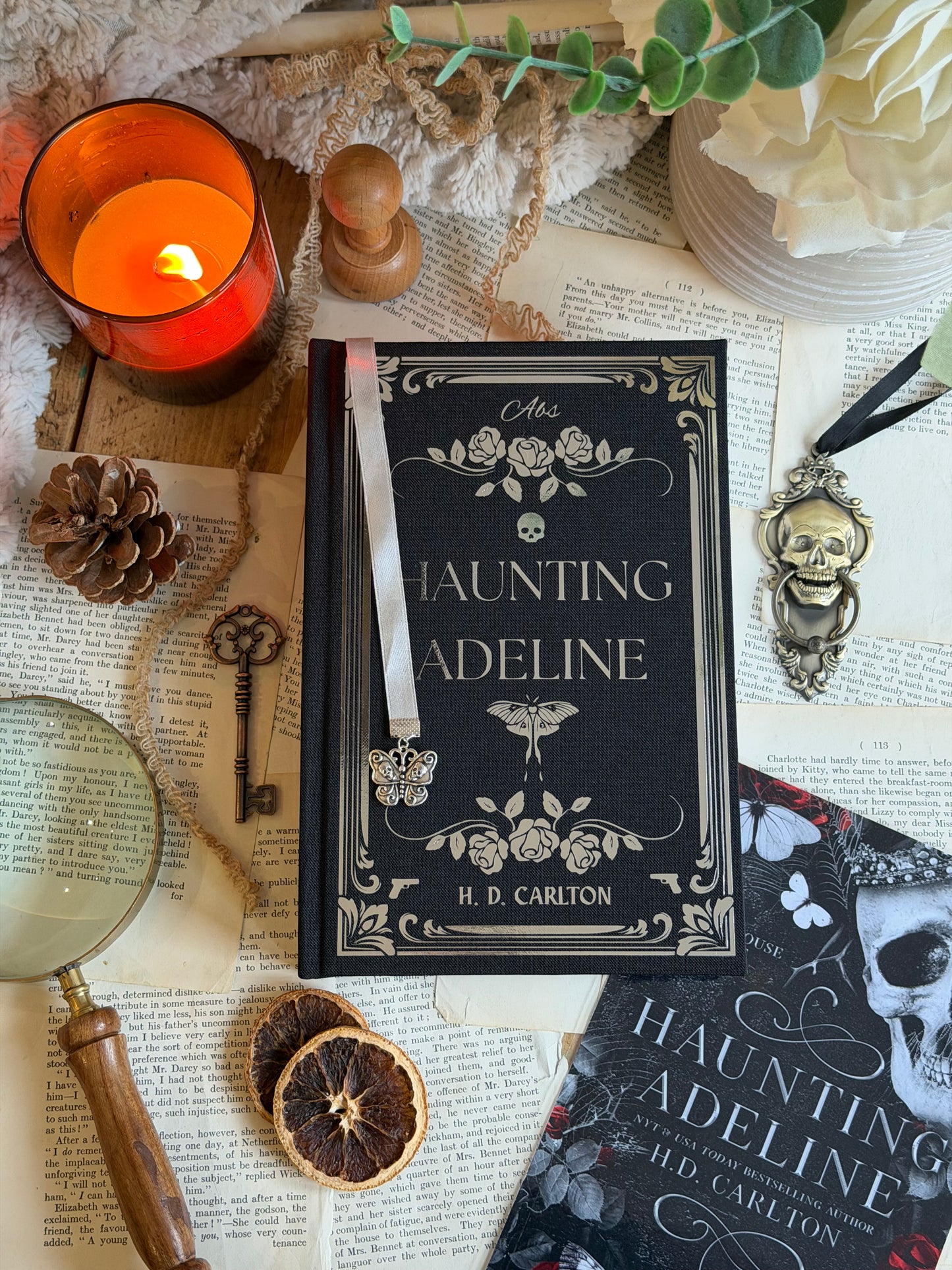 Haunting Adeline and Hunting Adeline The Cat and Mouse Duet by H. D. Carlton - Custom Book Rebind, Handmade, Dark Romance