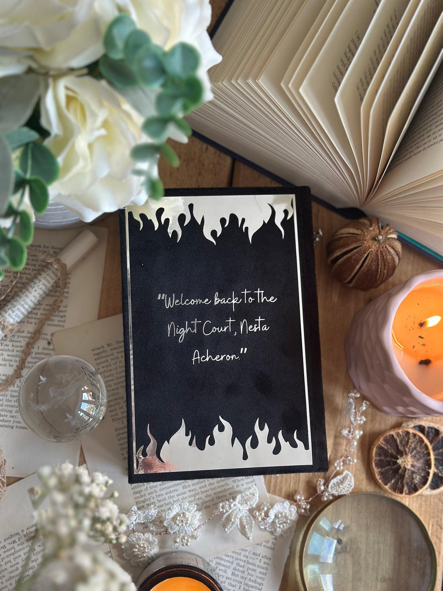 A Court of Thorns & Roses by Sarah J. Maas - The Velaris Edition | Black and Silver, ACOTAR, Handmade, Rebind, Special Edition