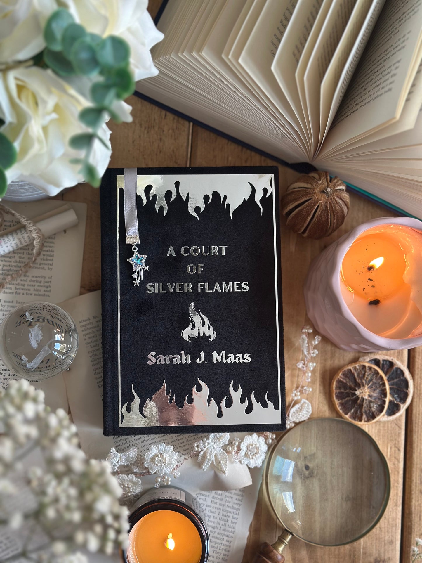 A Court of Thorns & Roses by Sarah J. Maas - The Velaris Edition | Black and Silver, ACOTAR, Handmade, Rebind, Special Edition