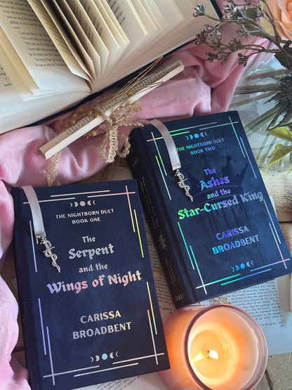 The Serpent and the Wings of Night / The Ashes and the Star-Cursed King (Crowns of Nyaxia) Custom Book Rebind | Handmade, Rebind, Special Edition (Copy)