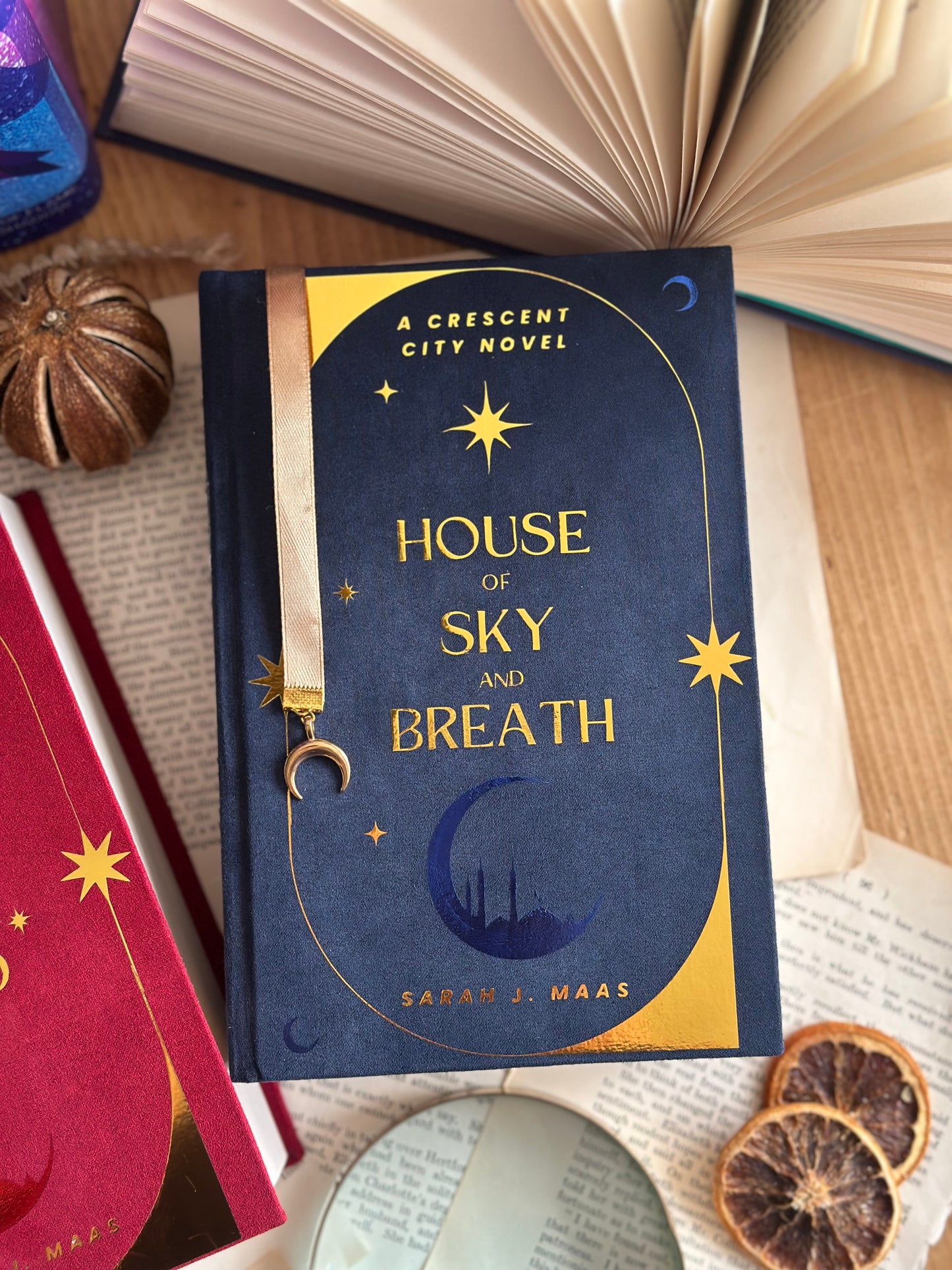 Crescent City series by Sarah J. Maas - Crescent City by Sarah J. Maas - House of Earth and Blood / Sky and Breath / Flame and Shadow | Handmade, Rebind, Special Edition