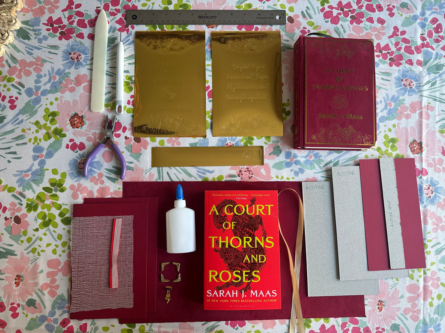 DIY Complete Book Binding Kit for ACOTAR including tutorial videos access - all materials and optional tool kit