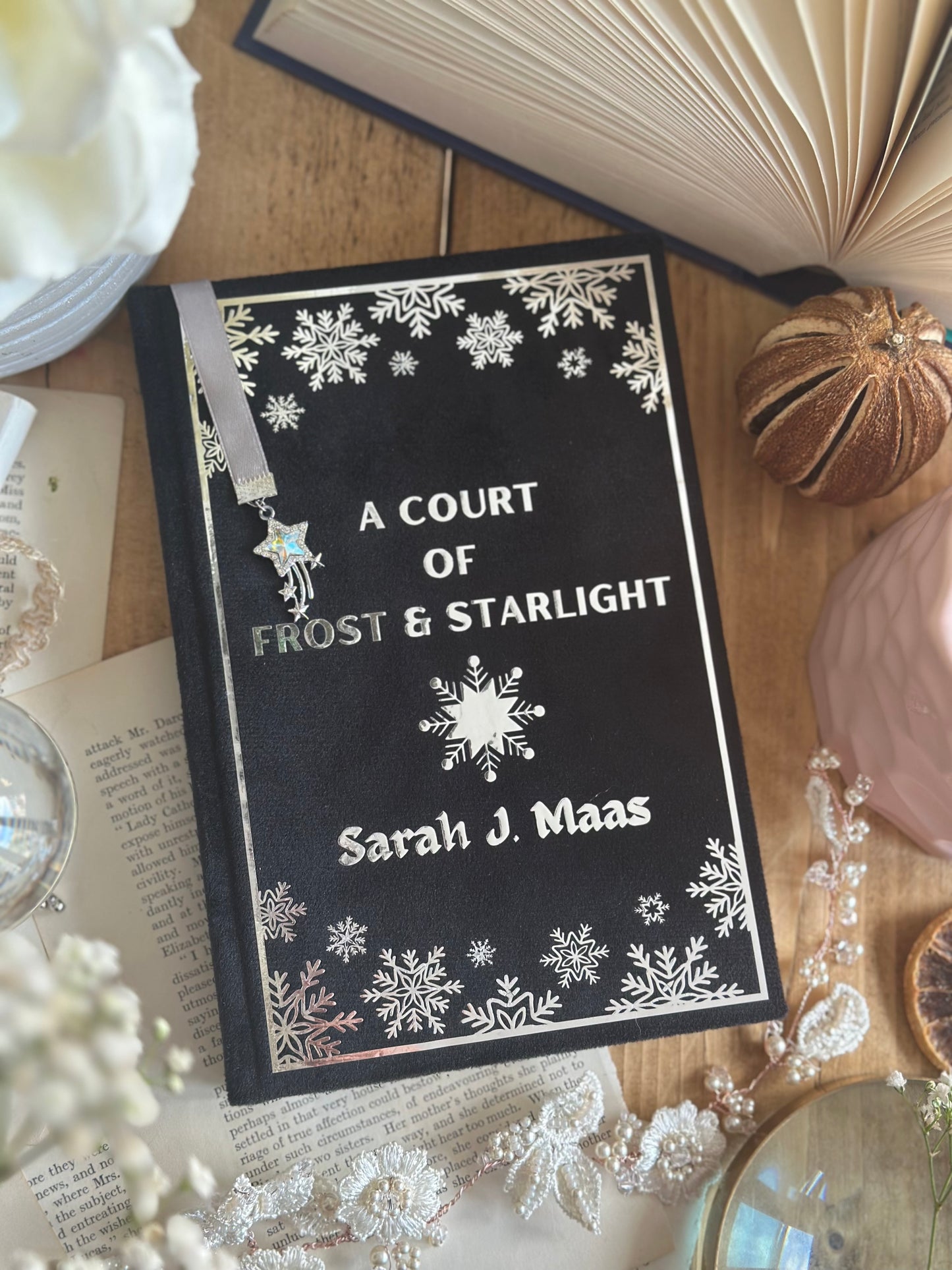 A Court of Thorns & Roses by Sarah J. Maas - The Velaris Edition | Black and Silver, ACOTAR, Handmade, Rebind, Special Edition