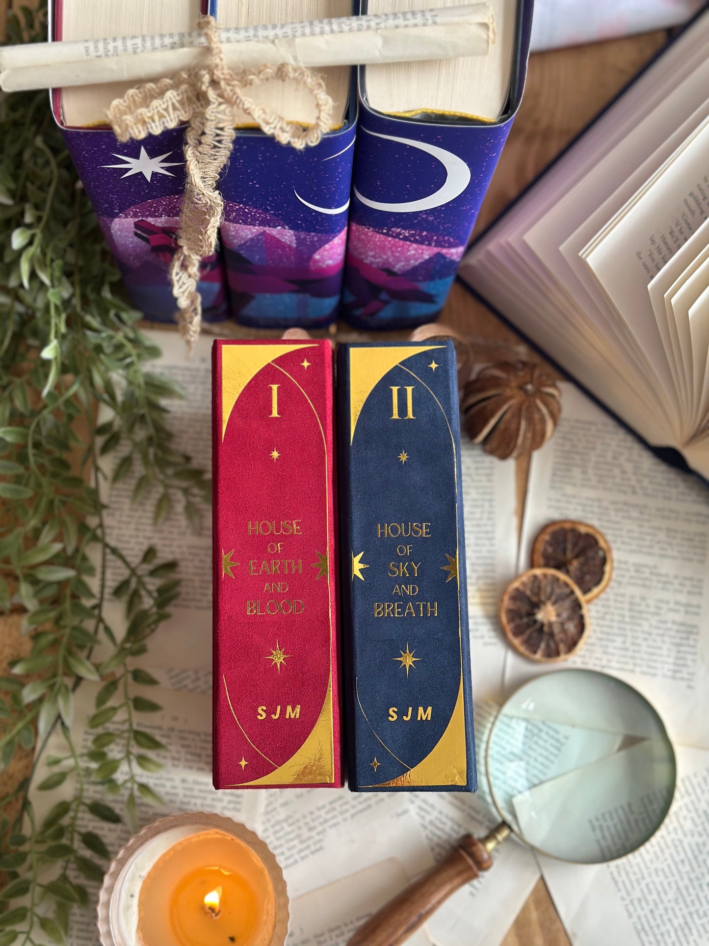 Crescent City series by Sarah J. Maas - Crescent City by Sarah J. Maas - House of Earth and Blood / Sky and Breath / Flame and Shadow | Handmade, Rebind, Special Edition