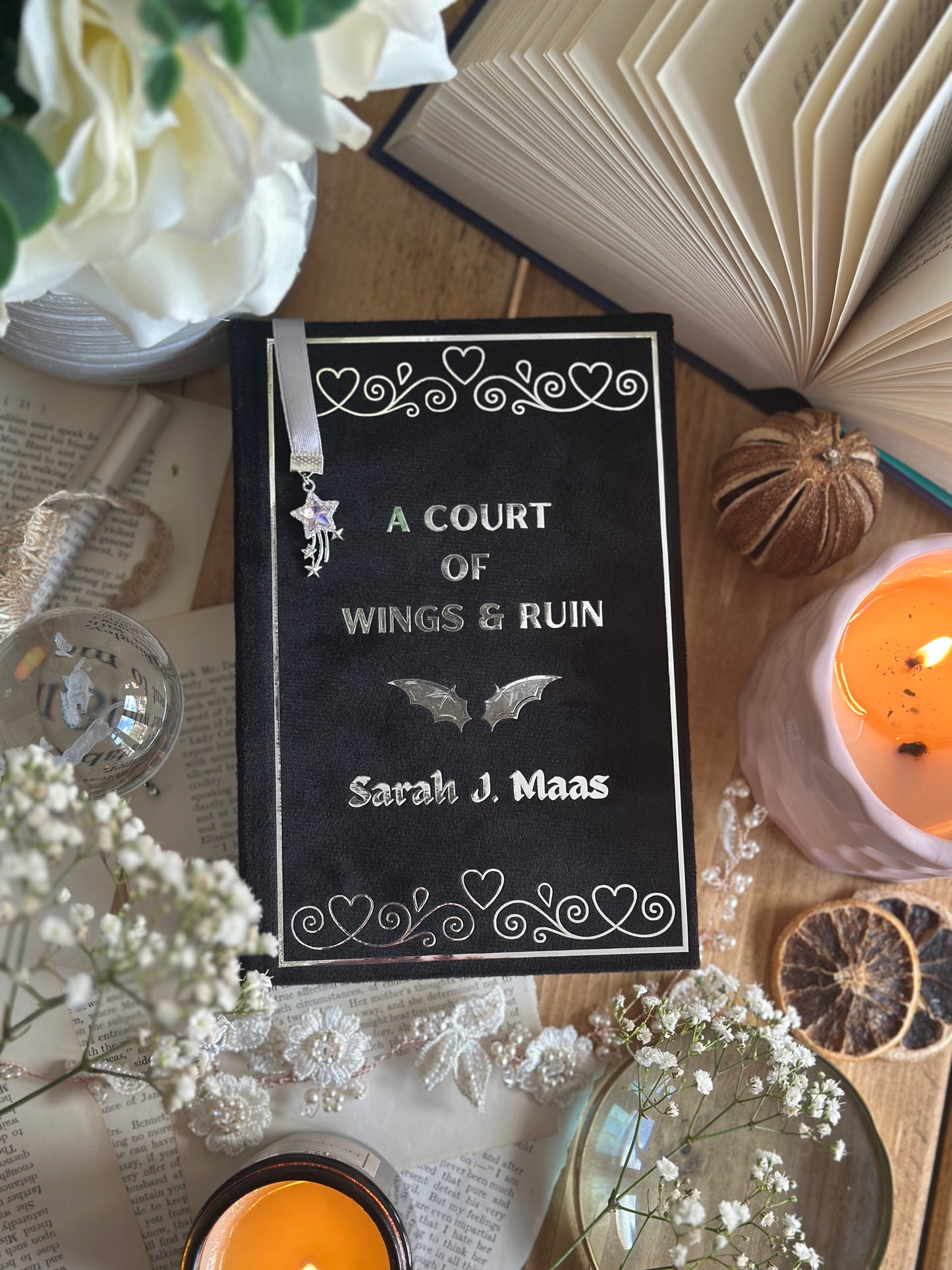 A Court of Thorns & Roses by Sarah J. Maas - The Velaris Edition | Black and Silver, ACOTAR, Handmade, Rebind, Special Edition