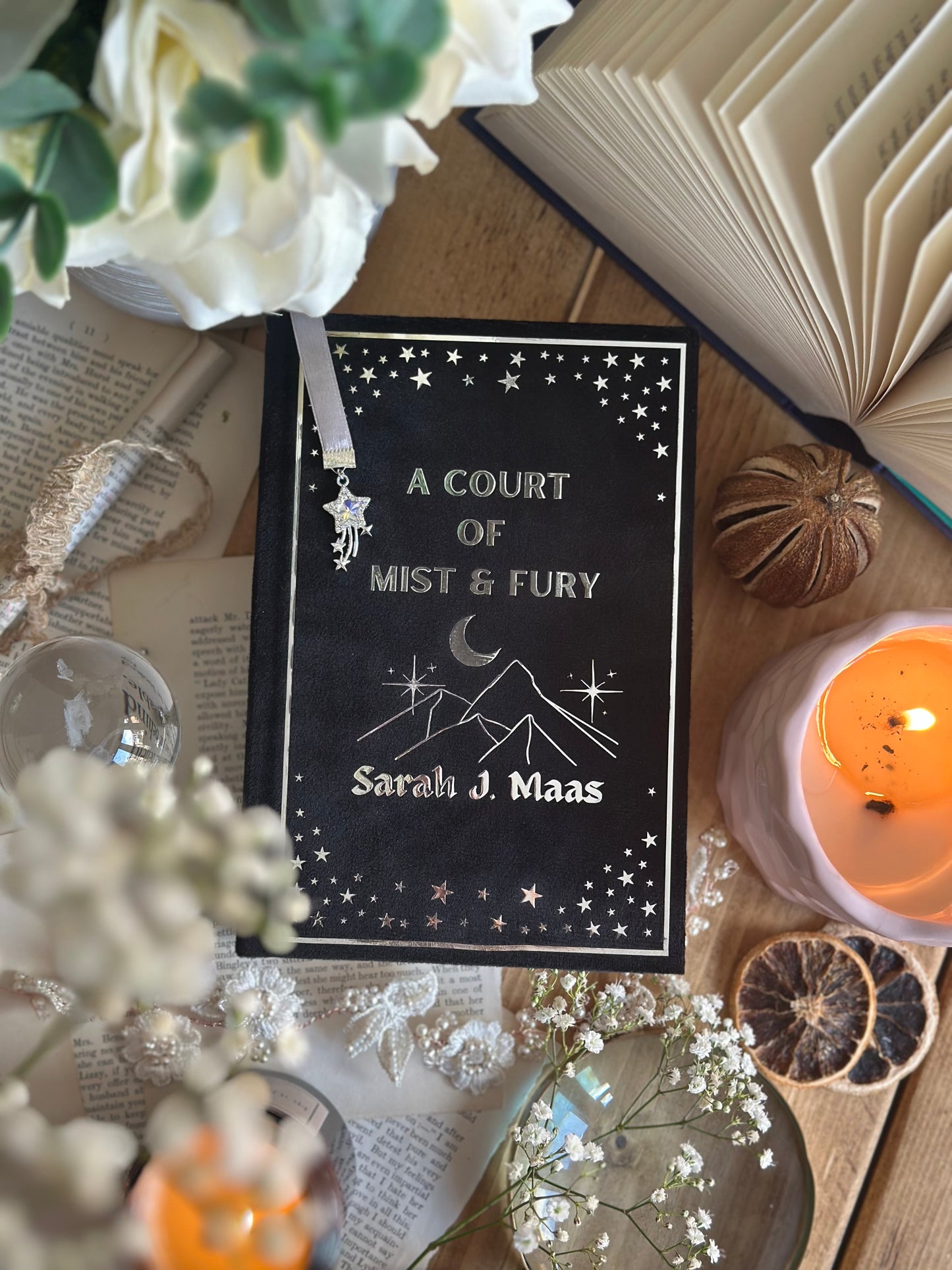 A Court of Thorns & Roses by Sarah J. Maas - The Velaris Edition | Black and Silver, ACOTAR, Handmade, Rebind, Special Edition