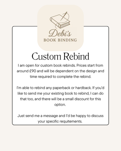 Custom Book Rebind - please email to agree specifics | Special Edition, Handmade