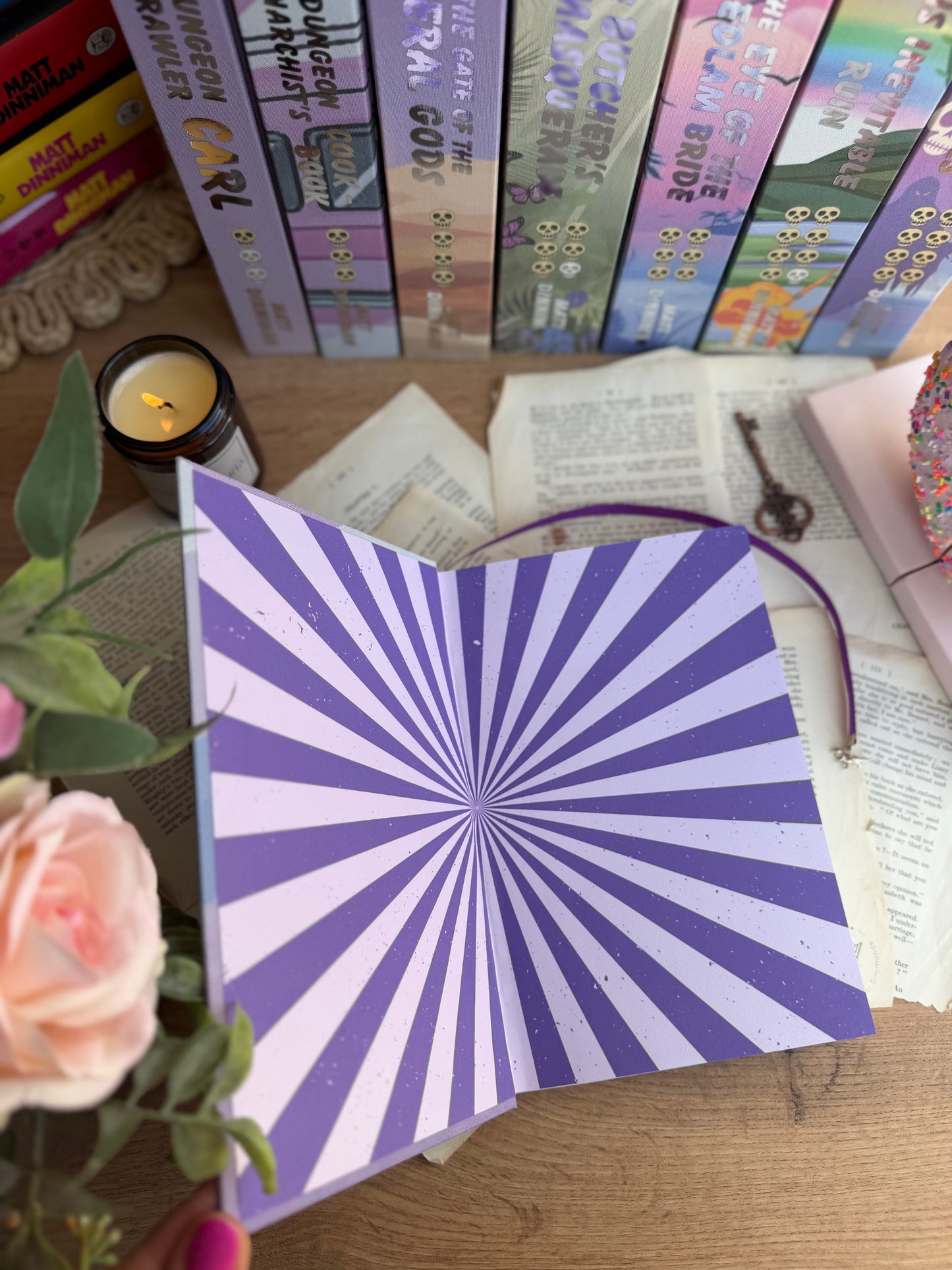Dungeon Crawler Carl series by Matt Dinniman - The Royal Court of Princess Donut PURPLE editions - custom book rebinds, special editions