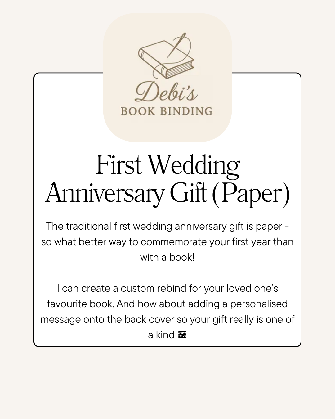 First Year Wedding Anniversary Gift (Paper) Custom Book Rebind - please email to agree specifics | Special Edition, Handmade