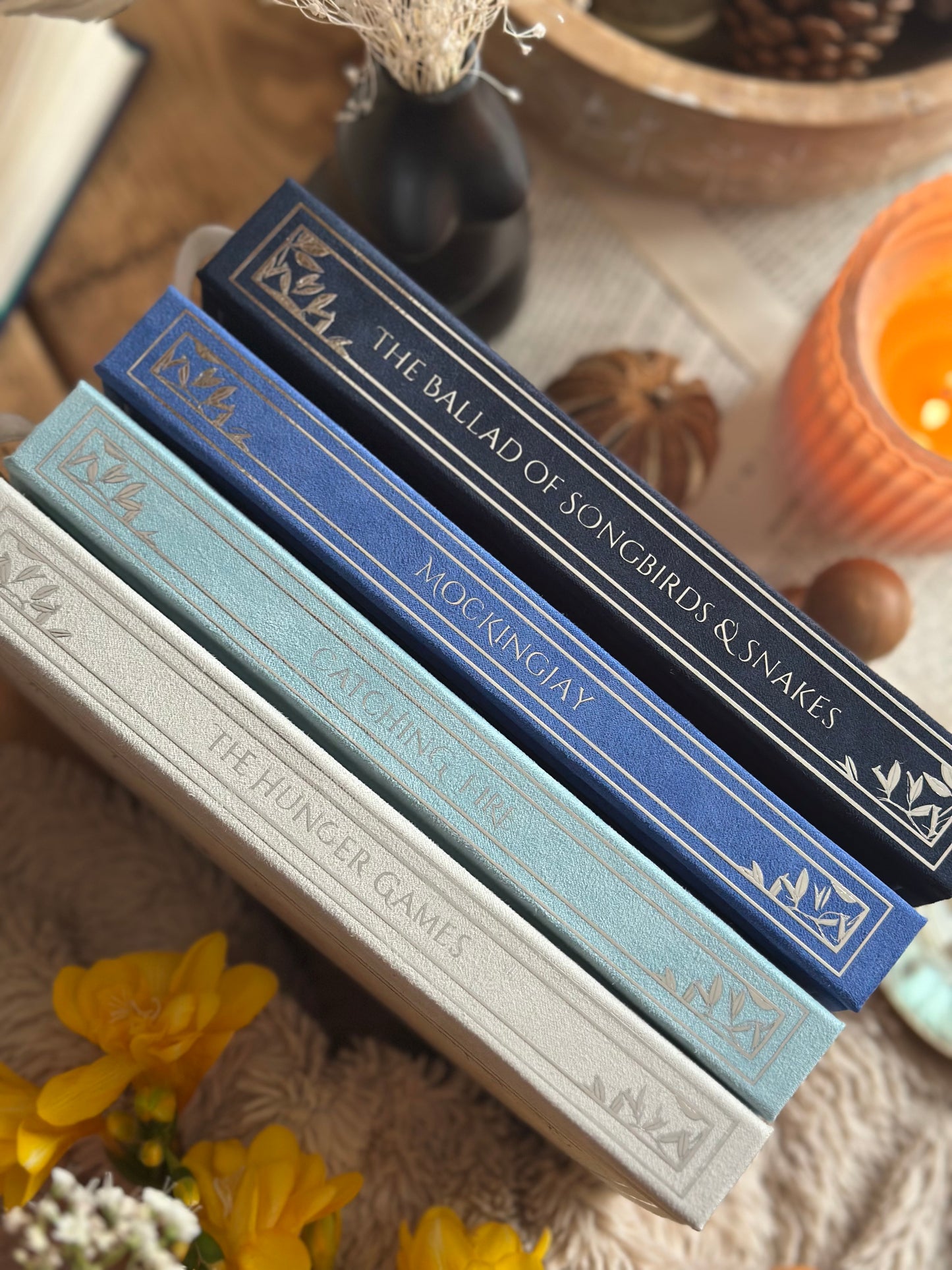 The Hunger Games Trilogy by Suzanne Collins plus The Ballad of Songbirds and Snakes | Handmade, Rebind, Special Edition