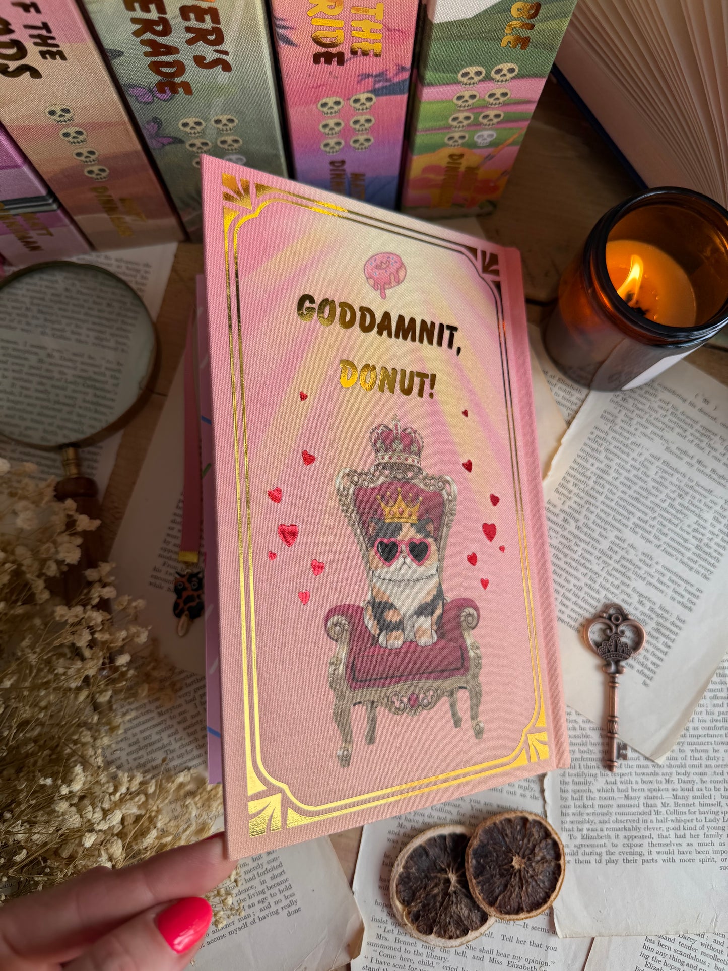 Dungeon Crawler Carl series by Matt Dinniman - The Royal Court of Princess Donut editions - book rebinds