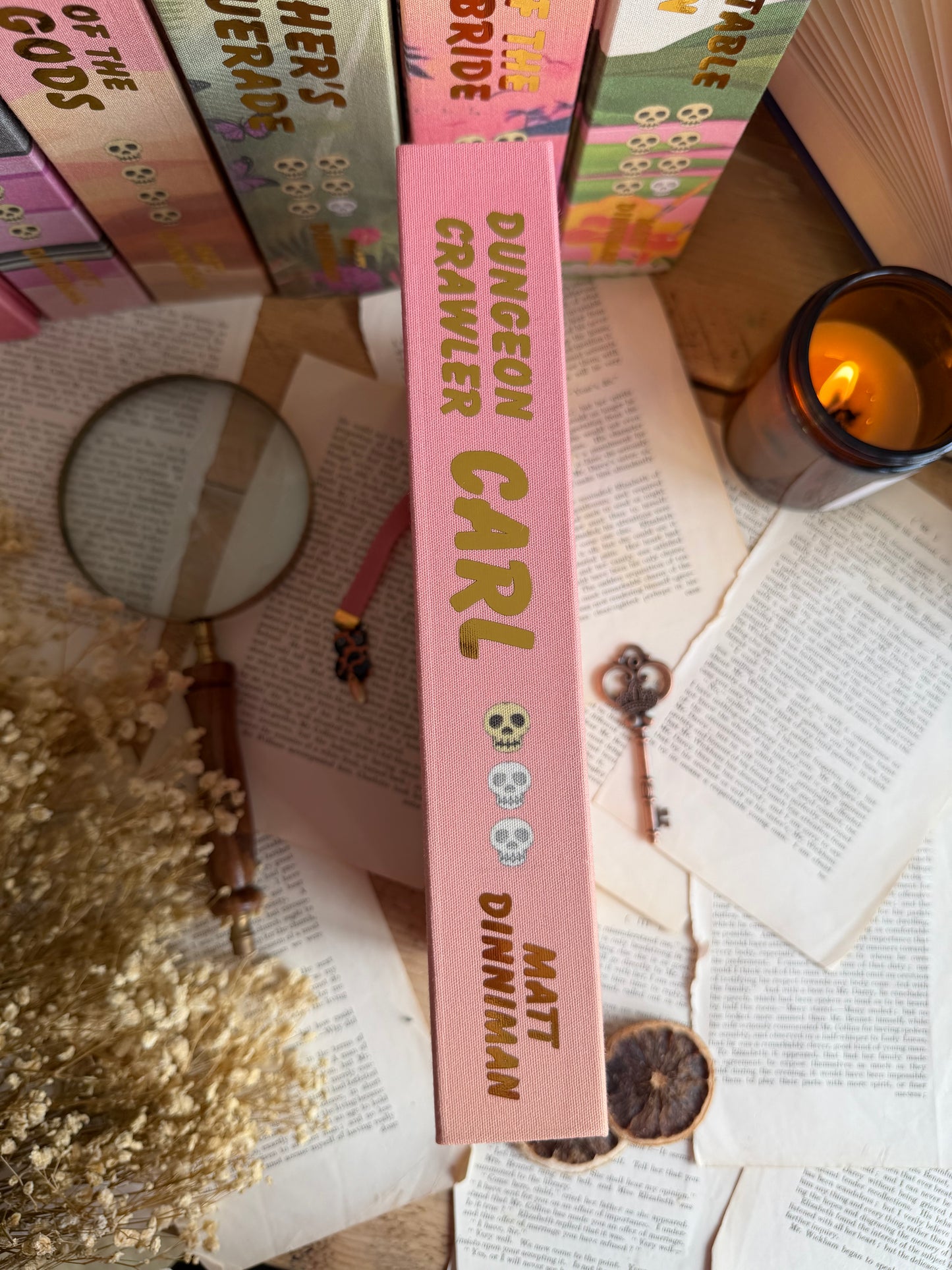 Dungeon Crawler Carl series by Matt Dinniman - The Royal Court of Princess Donut editions - book rebinds