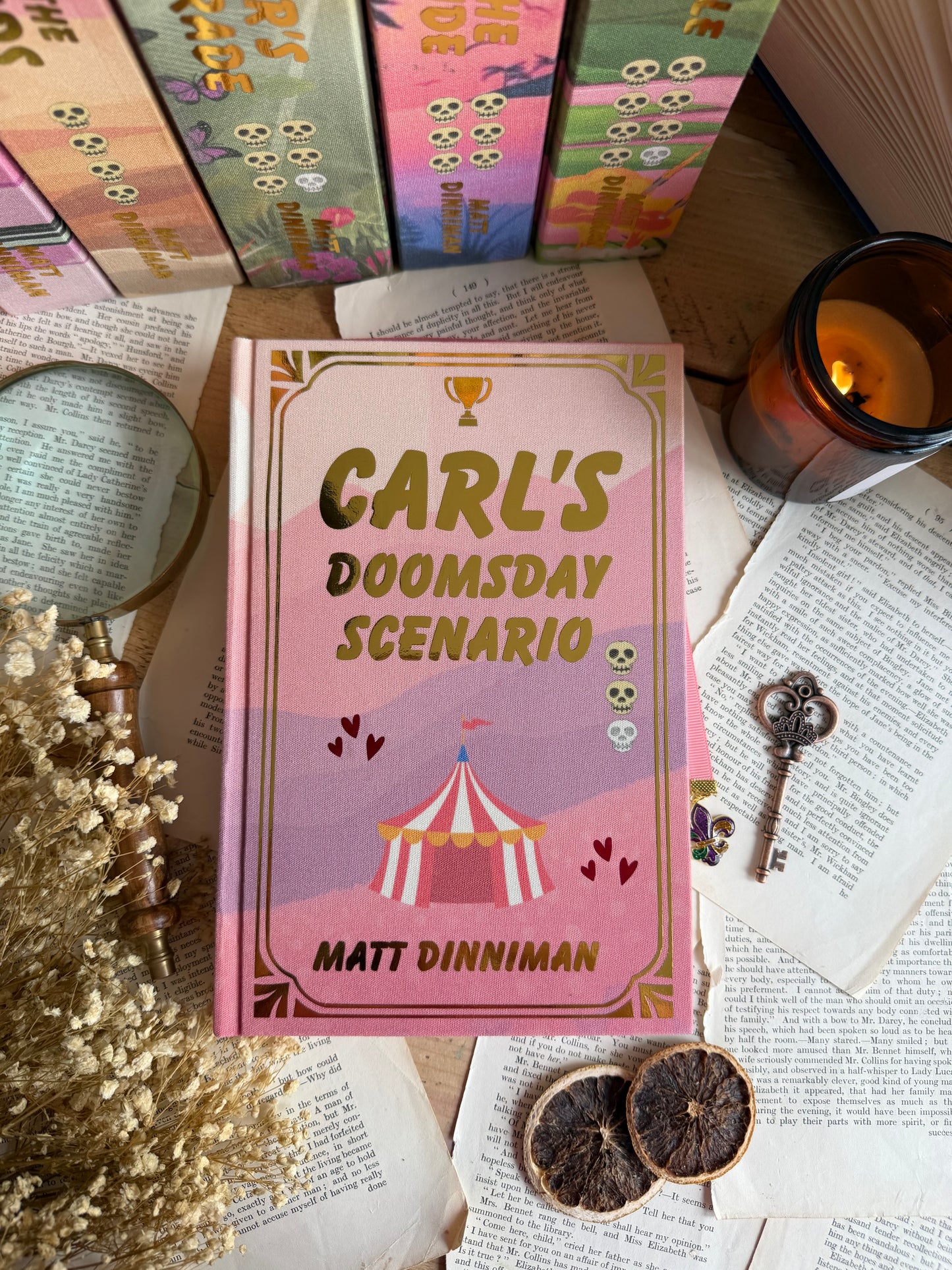 Dungeon Crawler Carl series by Matt Dinniman - The Royal Court of Princess Donut editions - book rebinds