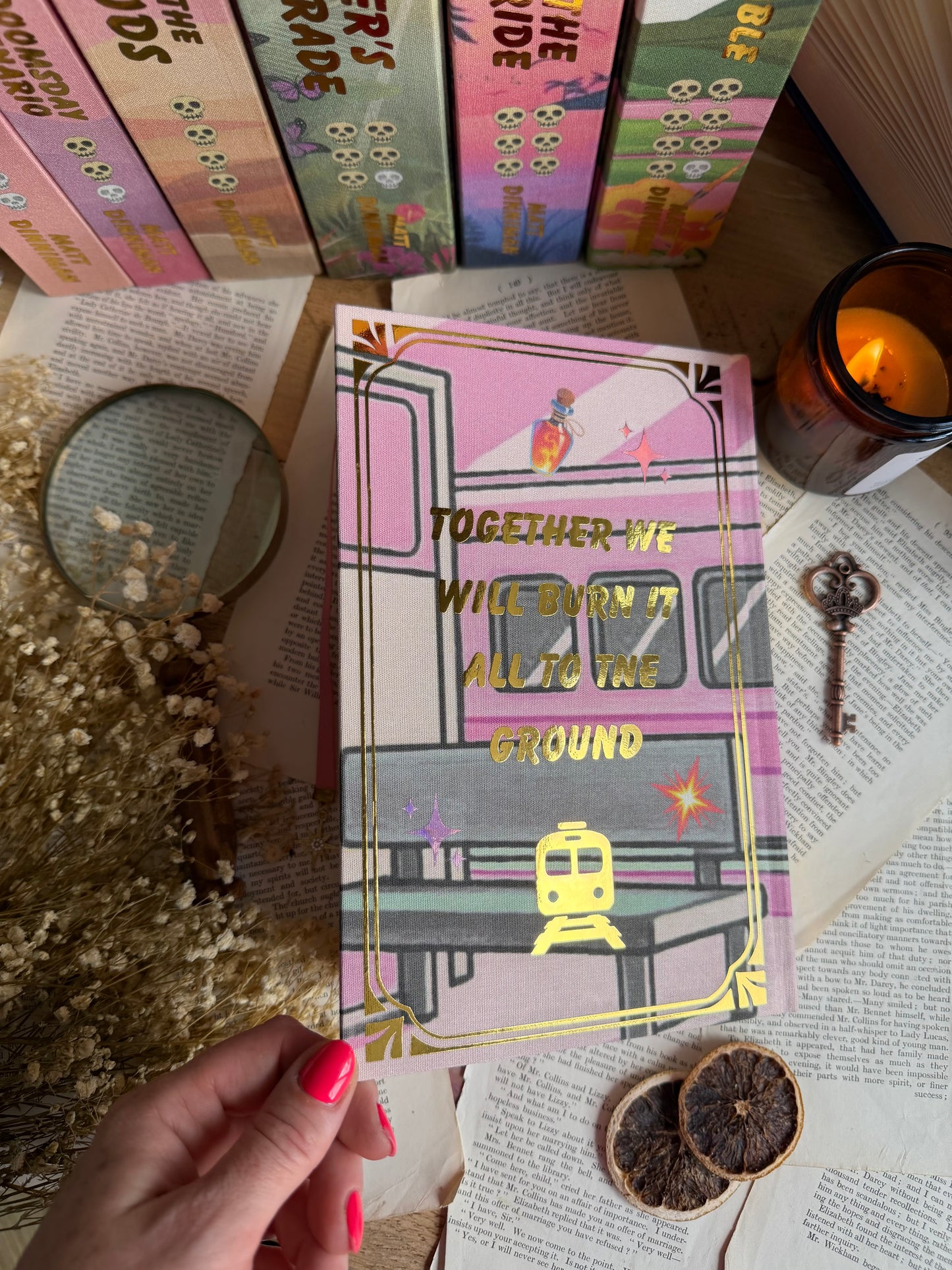 Dungeon Crawler Carl series by Matt Dinniman - The Royal Court of Princess Donut editions - book rebinds